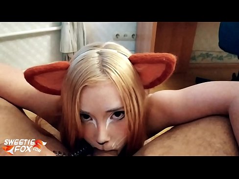 ❤️ Kitsune د هغې په خوله کې ډیک او کم تیر کړ ❤️ مقعد ویډیو
